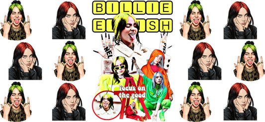 Billie Eilish Bike UV DTF Cup Wrap for 16oz Libbey Glass KA-6728