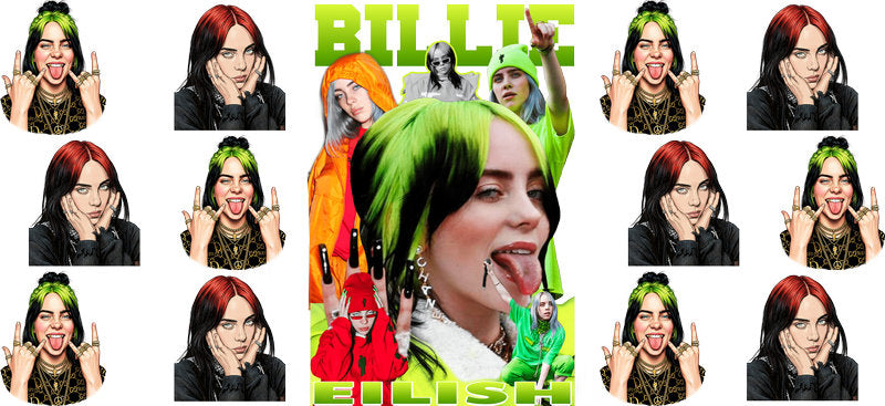 Billie Eilish Floral UV DTF Cup Wrap for 16oz Libbey Glass KA-6729