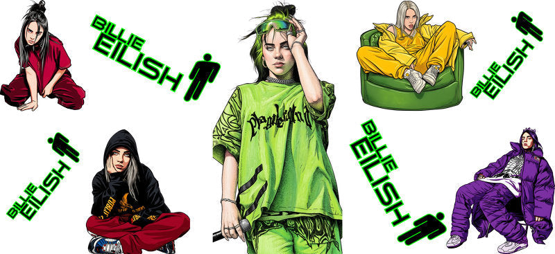 Billie Eilish Fashion UV DTF Cup Wrap for 16oz Libbey Glass KA-6732