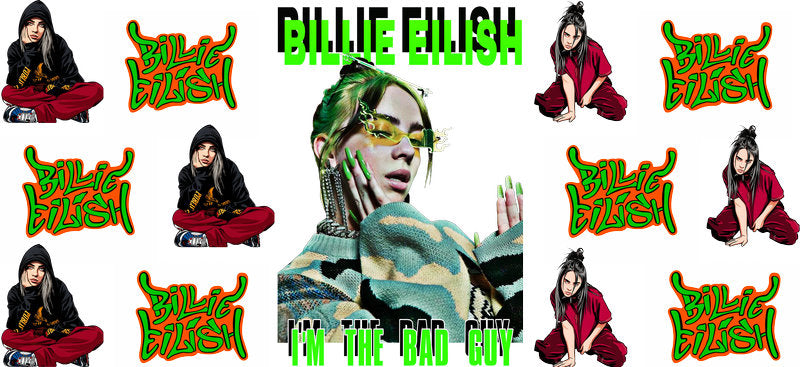 Billie Eilish Rock UV DTF Cup Wrap for 16oz Libbey Glass KA-6733