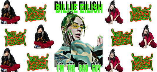 Billie Eilish Rock UV DTF Cup Wrap for 16oz Libbey Glass KA-6733