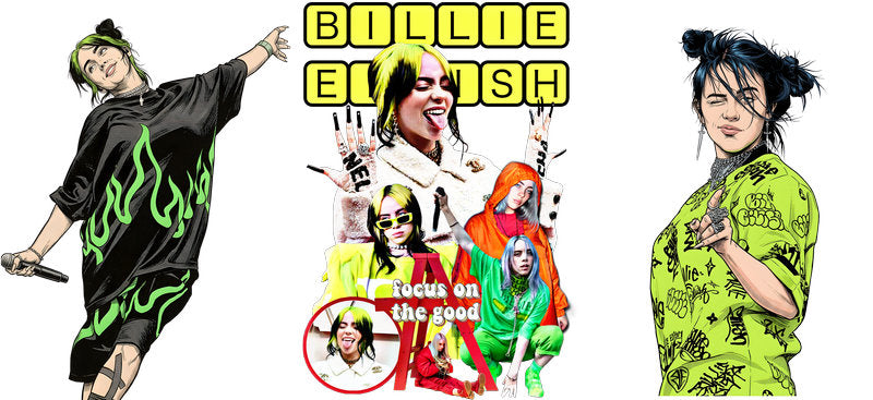 Billie Eilish Streetwear UV DTF Cup Wrap for 16oz Libbey Glass KA-6735