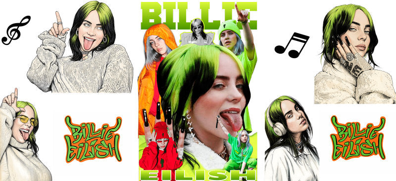 Billie Eilish Music UV DTF Cup Wrap for 16oz Libbey Glass KA-6736