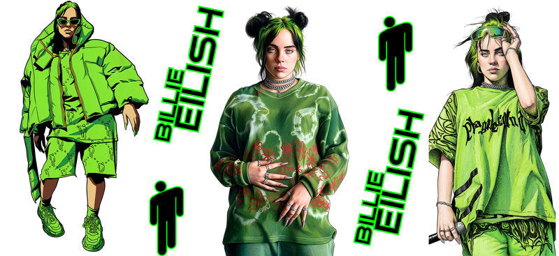 Billie Eilish Fashion UV DTF Cup Wrap for 16oz Libbey Glass KA-6739