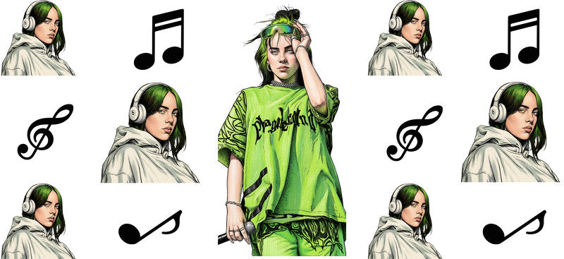 Billie Eilish Music UV DTF Cup Wrap for 16oz Libbey Glass KA-6741