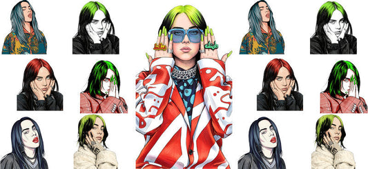 Billie Eilish Style UV DTF Cup Wrap for 16oz Libbey Glass KA-6745