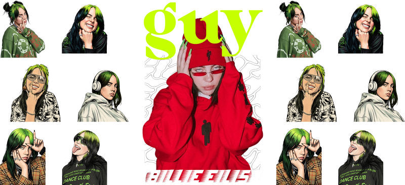 Billie Eilish Guy UV DTF Cup Wrap for 16oz Libbey Glass KA-6746