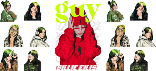 Billie Eilish Guy UV DTF Cup Wrap for 16oz Libbey Glass KA-6746