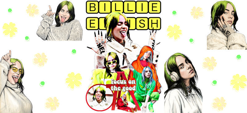 Billie Eilish Art UV DTF Cup Wrap for 16oz Libbey Glass KA-6748