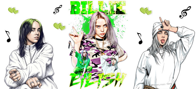 Billie Eilish Music UV DTF Cup Wrap for 16oz Libbey Glass KA-6752