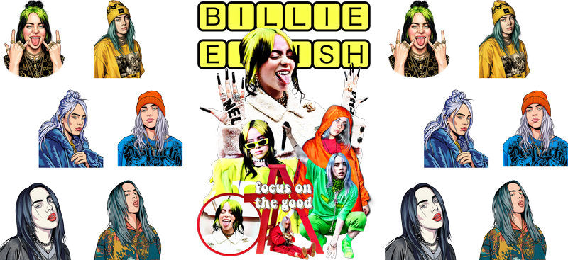 Billie Eilish Bike UV DTF Cup Wrap for 16oz Libbey Glass KA-6754