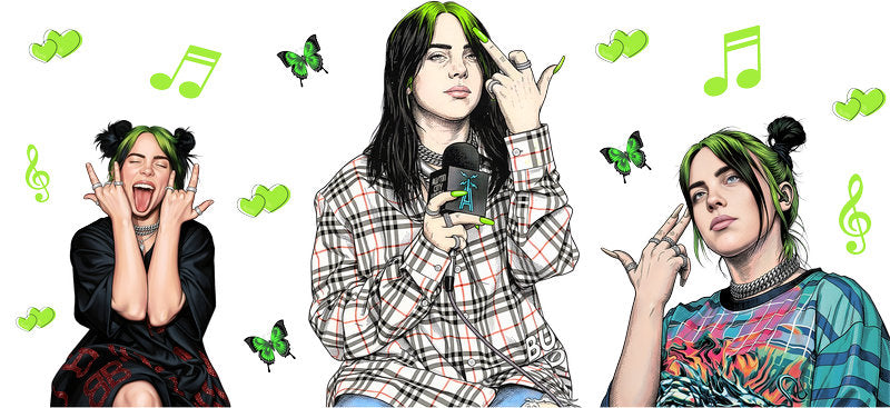 Billie Eilish Music UV DTF Cup Wrap for 16oz Libbey Glass KA-6761