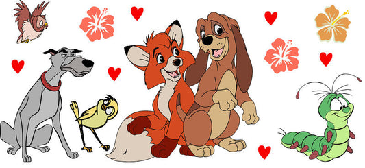 Disney Fox and the Hound UV DTF Cup Wrap for 16oz Libbey Glass KA-6764