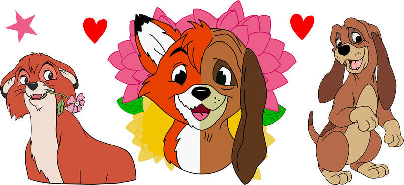 Disney Fox and the Hound UV DTF Cup Wrap for 16oz Libbey Glass KA-6767
