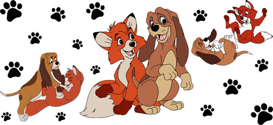 Disney Fox and the Hound UV DTF Cup Wrap for 16oz Libbey Glass KA-6771