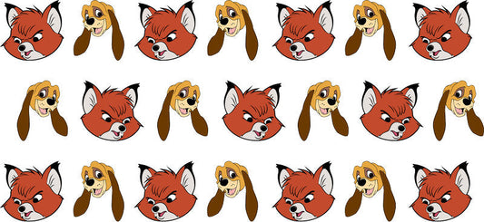 Disney Fox and the Hound Pattern UV DTF Cup Wrap for 16oz Libbey Glass KA-6776
