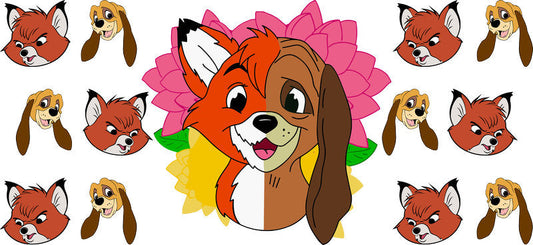 Disney Fox and the Hound UV DTF Cup Wrap for 16oz Libbey Glass KA-6777