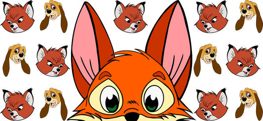 Disney Fox and the Hound Classic UV DTF Cup Wrap for 16oz Libbey Glass KA-6778