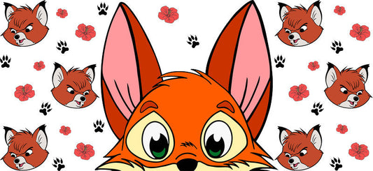 Disney Fox and the Hound UV DTF Cup Wrap for 16oz Libbey Glass KA-6780