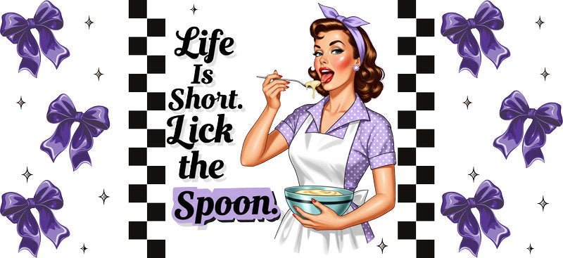 Sassy Retro Kitchen Quote UV DTF Cup Wrap for 16oz Libbey Glass KA-6833