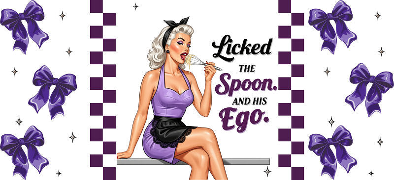 Sassy Retro Women Quote UV DTF Cup Wrap for 16oz Libbey Glass KA-6839