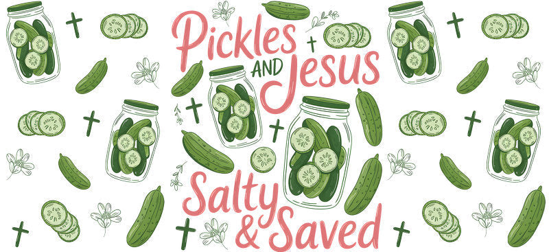 Pickles & Jesus UV DTF Tumbler Wrap for 16oz Libbey Glass KA-6869