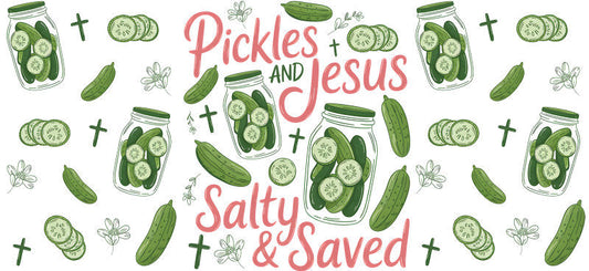 Pickles & Jesus UV DTF Tumbler Wrap for 16oz Libbey Glass KA-6869