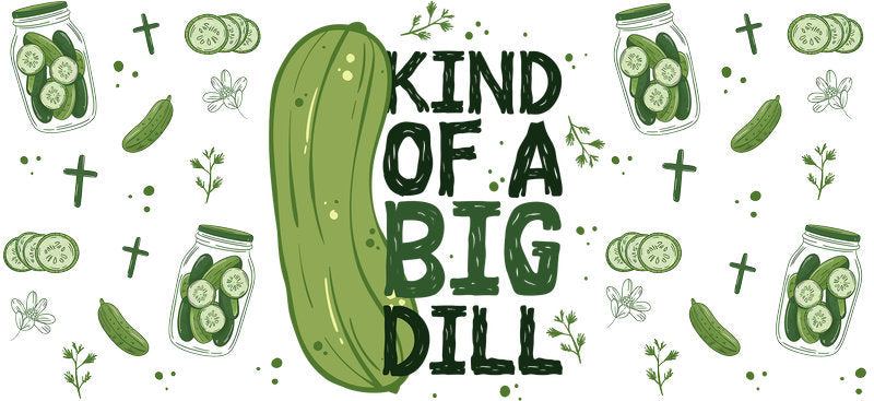 Big Dill Pickle UV DTF Tumbler Wrap for 16oz Libbey Glass KA-6872