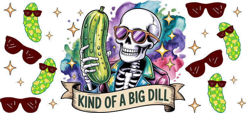 Pickle Skull UV DTF Tumbler Wrap for 16oz Libbey Glass KA-6884