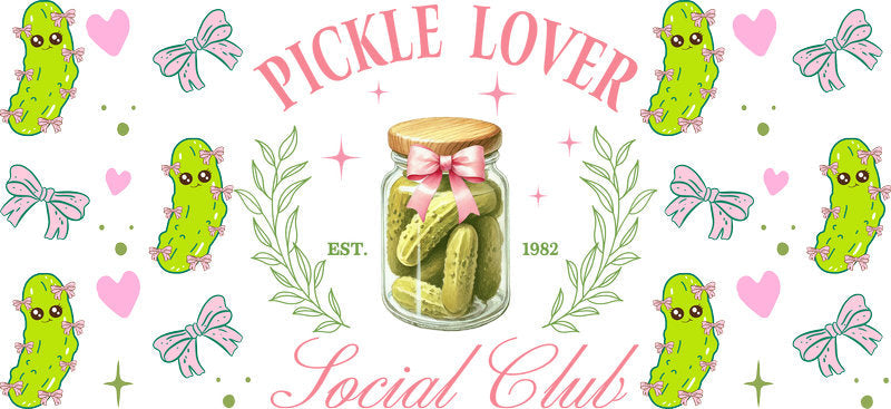 Pickle Lover UV DTF Cup Decal for 16oz Libbey Glass KA-6885