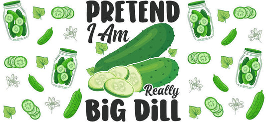 Big Dill Pickle UV DTF Cup Decal for 16oz Libbey Glass KA-6894