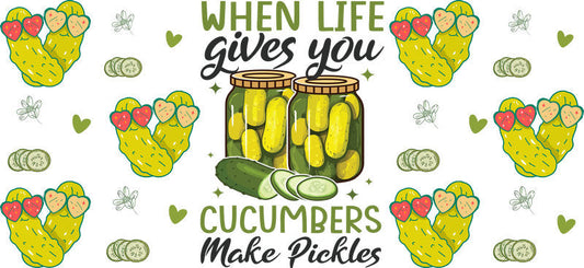 Pickle Humor UV DTF Cup Decal for 16oz Libbey Glass KA-6900