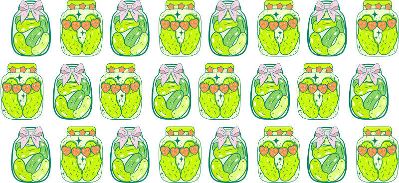 Pickle Pattern UV DTF Tumbler Wrap for 16oz Libbey Glass KA-6902