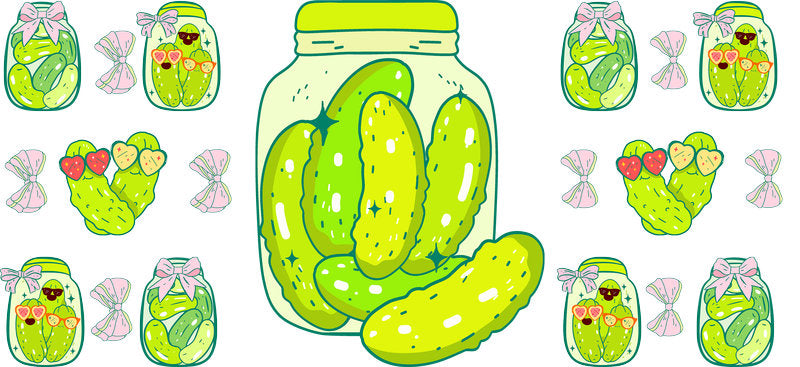 Pickle Jar UV DTF Tumbler Wrap for 16oz Libbey Glass KA-6905