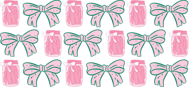 Pink Bow Pickle UV DTF Tumbler Wrap for 16oz Libbey Glass KA-6908