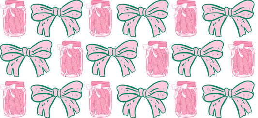 Pink Bow Pickle UV DTF Tumbler Wrap for 16oz Libbey Glass KA-6908