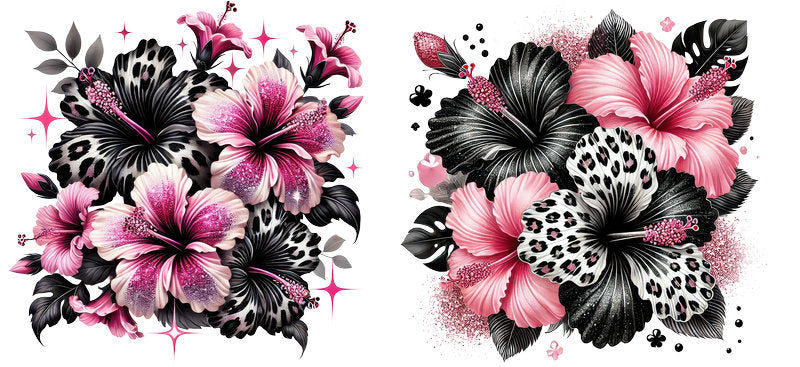 Pink Botanical Floral UV DTF Cup Decal for 16oz Libbey Glass KA-6971