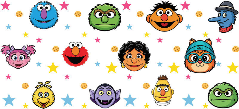 Sesame Street Abby UV DTF Tumbler Decal for 16oz Libbey Glass KA-7004