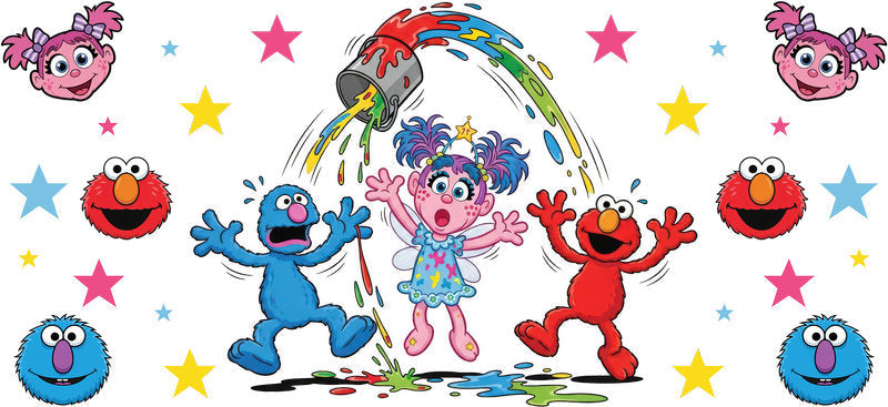 Sesame Street Oscar UV DTF Tumbler Decal for 16oz Libbey Glass KA-7007
