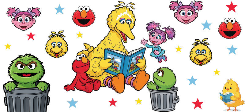 Sesame Street Big Bird UV DTF Cup Decal for 16oz Libbey Glass KA-7023