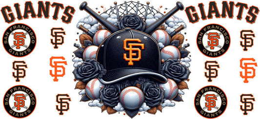 San Francisco Giants MLB UV DTF Cup Decal for 16oz Libbey Glass KA-7028