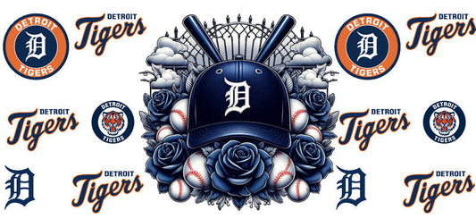 Detroit Tigers MLB UV DTF Cup Decal for 16oz Libbey Glass KA-7031