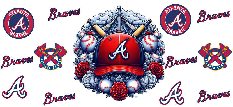 Atlanta Braves MLB UV DTF Cup Wrap for 16oz Libbey Glass KA-7032