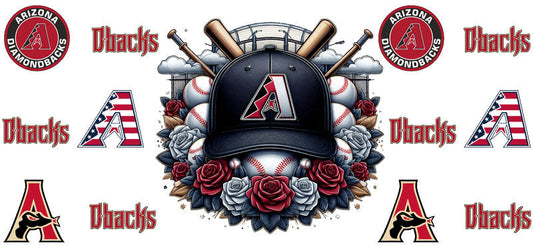 Arizona Diamondbacks MLB UV DTF Cup Wrap for 16oz Libbey Glass KA-7035