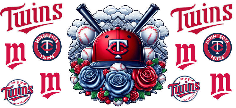 Minnesota Twins MLB UV DTF Tumbler Decal for 16oz Libbey Glass KA-7036
