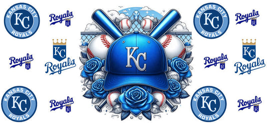 Kansas City Royals MLB UV DTF Cup Wrap for 16oz Libbey Glass KA-7038