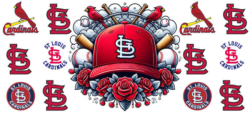 St Louis Cardinals MLB UV DTF Cup Decal for 16oz Libbey Glass KA-7040