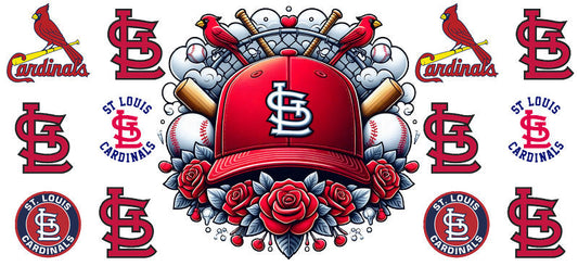 St Louis Cardinals MLB UV DTF Cup Decal for 16oz Libbey Glass KA-7040
