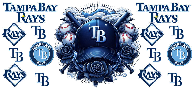 Tampa Bay Rays MLB UV DTF Cup Wrap for 16oz Libbey Glass KA-7041