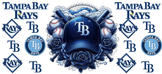 Tampa Bay Rays MLB UV DTF Cup Wrap for 16oz Libbey Glass KA-7041